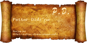 Petter Diána névjegykártya